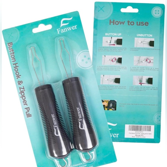 Fanwer Other - Fanwer 2 Pack Button Hook and Zipper Pull Helper, Button Assist Tool